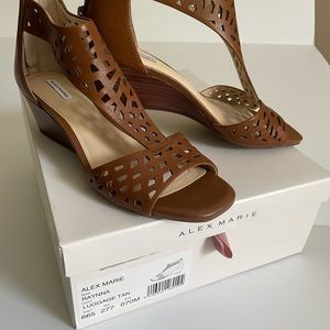 Alex Marie “Raynna” brown leather wedges